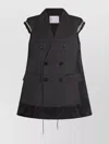 Sacai Tailored Vest With Button Detailing And Flap Pockets In Black