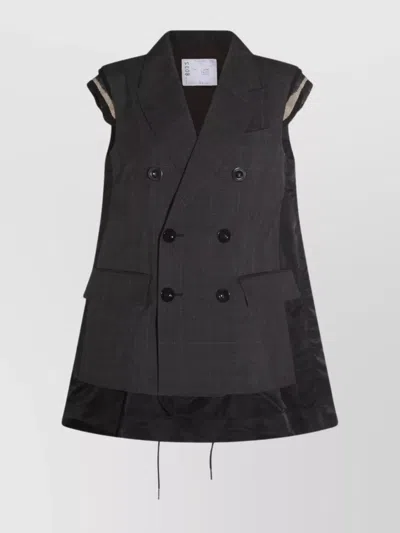 SACAI TAILORED VEST WITH BUTTON DETAILING AND FLAP POCKETS