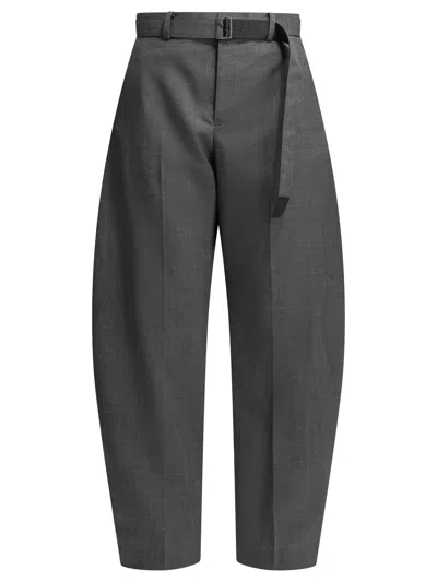 Sacai Tailored Wool Pants In Gray