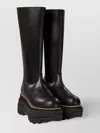 Sacai Leather Knee-high Chunky Moto Boots