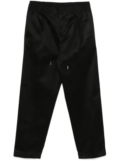 Sacai Cotton Nylon Oxford Pants In Black
