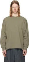 Sacai Taupe Cotton Jersey L/s T-shirt In 550 Taupe