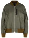 Sacai Bomber Jacket With Ribbed Cuffs And Pockets In Gray