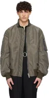 Sacai Taupe Nylon Twill Bomber Jacket In 550 Taupe