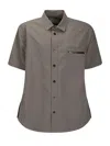 Sacai Zip-pocket Spread-collar Shirt In Grey
