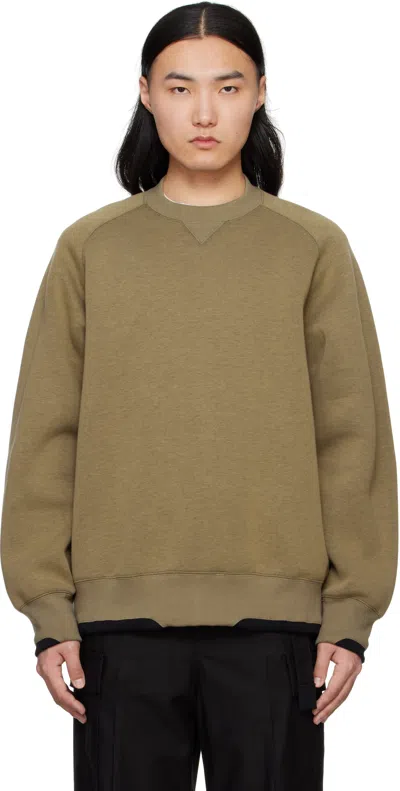 Sacai Taupe Sponge Sweat Pullover Sweatshirt In 550 Taupe