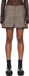 Sacai Taupe Wtaps Edition Cotton Back Satin Shorts In 550 Taupe