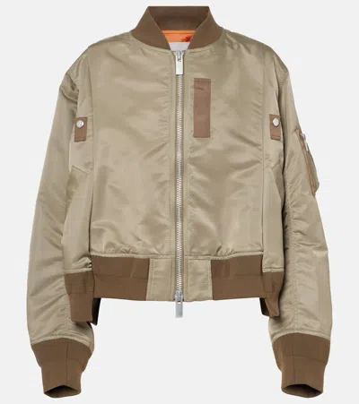 Sacai Technical Twill Blouson In Neutrals