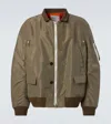 Sacai Technical Twill Bomber Jacket In Beige