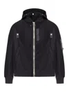 Sacai Technical Twill Bomber Jacket In Black