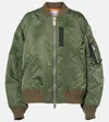 Sacai Technical Twill Bomber Jacket In Green
