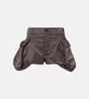 Sacai Technical Twill Cargo Shorts In Brown