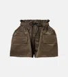 Sacai Technical Twill Shorts In Brown