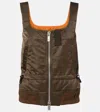 Sacai Technical Zip-up Tank Top In Brown