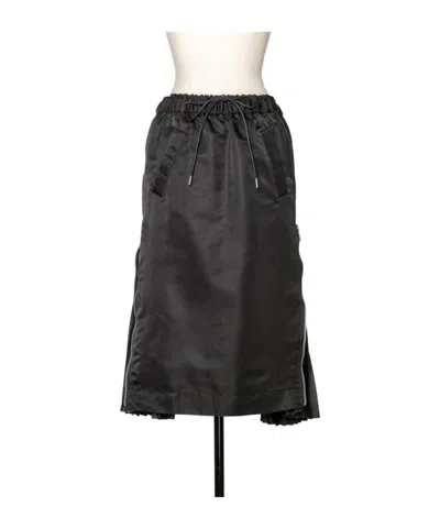SACAI SACAI ELASTICATED WAIST DRAWSTRING SKIRT
