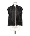 Sacai Sleeveless Nylon Zip-up Jacket In Black