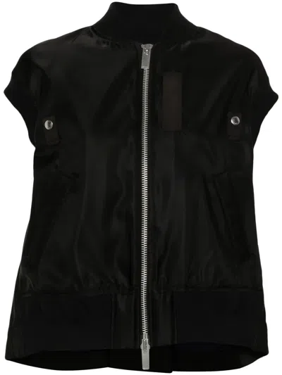 SACAI TEXTURED PLEATED GILET