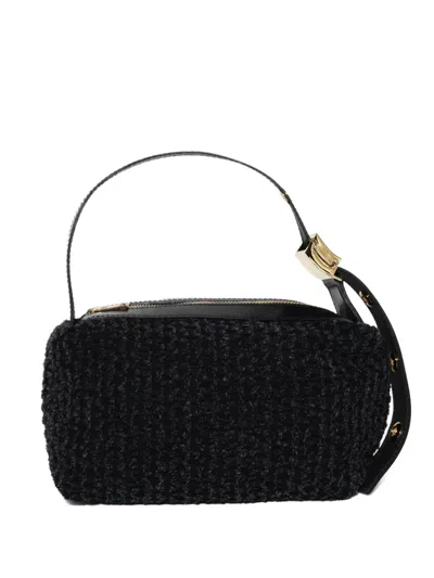 Sacai Textured Shoulder Bag In Black