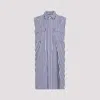 Sacai Navy Blue Stripes Cotton Thomas Mason Dress In Navy Stripe