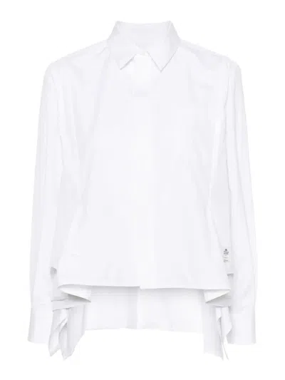 Sacai Thomas Mason Cotton Shirt In White