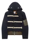 Sacai Toggle-fastening Hooded Jacket In Blue