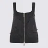 Sacai Zipped Sleeveless Top In Black