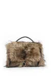 Sacai Faux Fur Muff In Brown