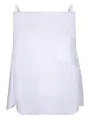 Sacai Boat Neck Pleated Poplin Camisole In White