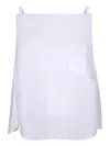 Sacai Boat Neck Pleated Poplin Camisole In White