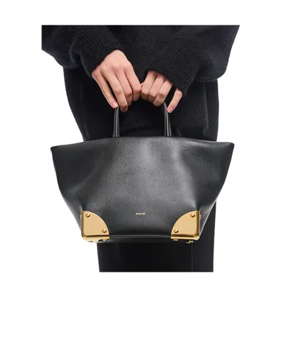 Sacai Trapezoidal Handbag In Black