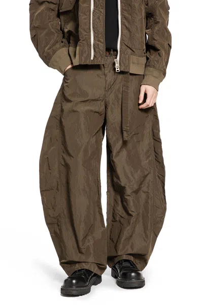 Sacai Treated Nylon Twill Pants In Brown