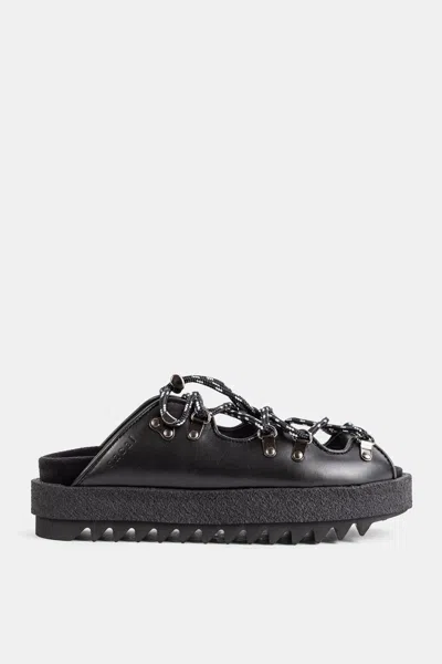 Sacai Treck Slides Mule Sandal In Black