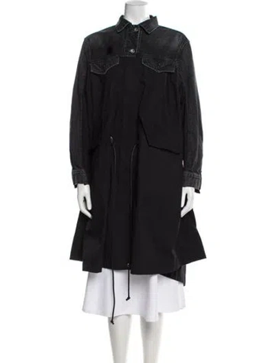 Pre-owned Sacai Trench Coat In Gray