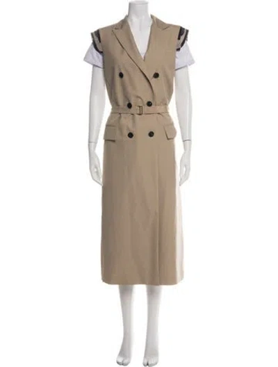Pre-owned Sacai Trench Coat In Green