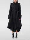 Sacai Black Single Breasted Paneled Trench Coat In Schwarz