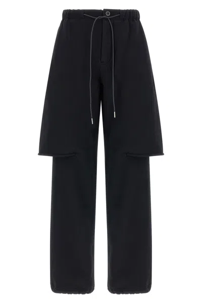 Sacai Trompe L'oeil Bermuda Pants In Black