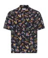 Sacai Floral Print Short-sleeve Shirt In Black