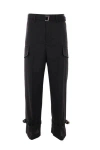 Sacai Trousers Waist Strapped Cargo Pockets In Black