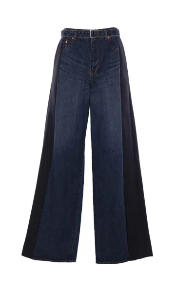 Sacai Trousers In Blue