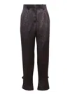 Sacai Leopard Print Trousers In Black