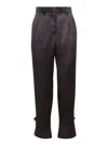 Sacai Leopard Print Trousers In Black