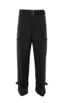 Sacai Belted Cotton Pants In Black