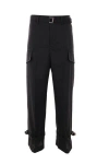 Sacai Belted Cotton Pants In Black