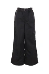Sacai Wide-leg Belted Cargo Trousers In Black