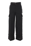 Sacai Straight-leg Belted Cargo Pants In Black