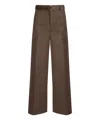 Sacai Double-faced Silk Cotton Pants In Brown