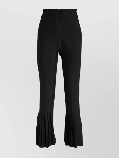 Sacai Trousers Wool Blend Elastic Waistband In Black