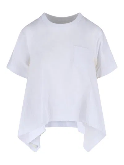 Sacai T-shirt Asimmetrica In White