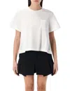 Sacai Nylon Twill & Cotton Jersey T-shirt In White
