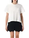 Sacai Nylon Twill & Cotton Jersey T-shirt In White